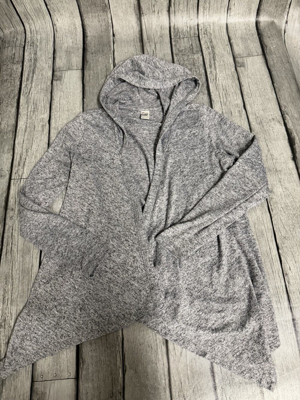 Women’s Old Navy Active Open Front Hooded Cardigan Heather Grey Sz Medium